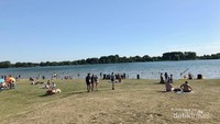 Danau buatan Haarijnseplas di sore hari
