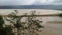 Lanskap Pantai Pancer Door dari bukit sebelah timur