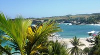 panorama pantai klayar dari sisi kanan bukit indah