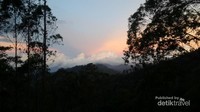 Cantiknya sunset dari atas bukit Wolowio dengan hamparan kebun kopi