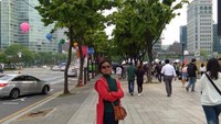 Pedestrian nyaman dan lapang di tengah kota Seoul