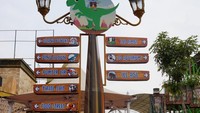 Papan petunjuk menuju wahana dan arena lainnya