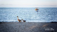 Menanti Sunset bersama semilirnya angin pantai menjelang sore hari