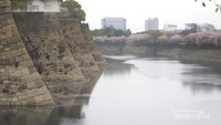 Sungai yang indah dan bersih di sekitar Osaka Castle