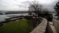 Salah satu sisi taman di Mont Saint Michel
