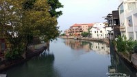 Pemandangan Sungai Melaka dari jembatan Tan Kim Seng