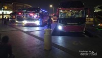 bus berjejer rapi di terminal pulogebang