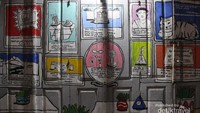 Salah satu detail mural yang ada .