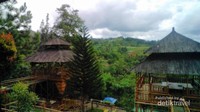 Pemandangan bak lukisan di Rumah Makan Saung Panineungan