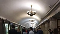 Keindahan stasiun kereta di Moskow