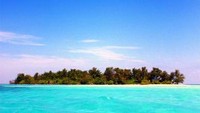 laut pantai dan langit, komposisi sempurna