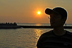 Sunset dan Hilir Mudik Pesawat di Pantai Marun Semarang