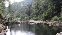 Kolam di sebelah telaga yang berair lebih tenang dan lebih dangkal