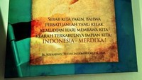 Salah satu pesan Presiden RI Pertama, Ir Sukarno yang pada masa itu juga merupakan anggota kelompok pemuda