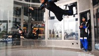 Pro sky diver yang sedang latihan