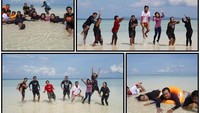 Pasir putihnya yang halus, asyik untuk bermain