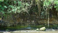 Air terjun kecil di tebing.