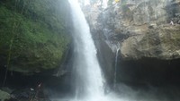 Air Terjun Tegenungan berketinggian 15 meter, tapi debit airnya sangat banyak