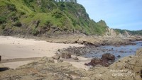 Pantai berpasir kecil yang cantik