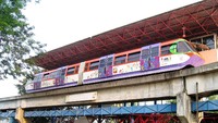 Aeromovel yang sedang berhenti di salah satu stasiun (Desi Puspasari/detikTravel)