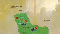 Peta Curug Bajing dan Ekowisata Petungkriyono