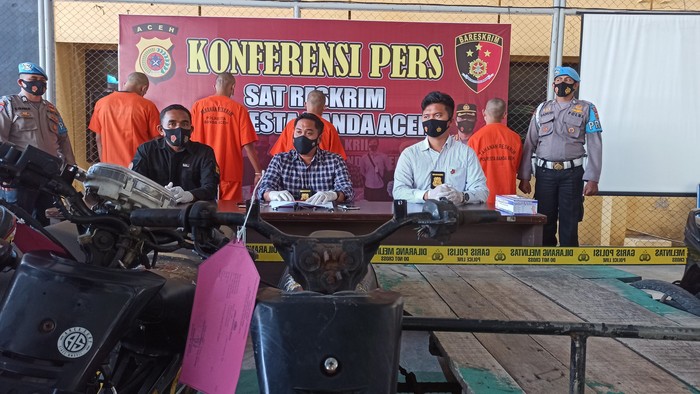 Konferensi pers di Polresta Aceh (Agus Setyadi-detikcom)