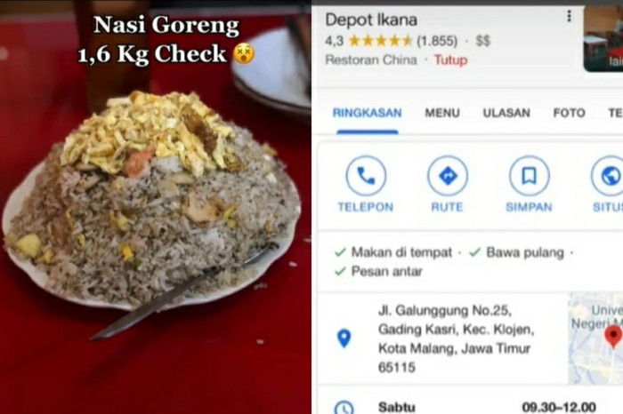 nasi goreng 1,6 kilogram harganya cuma rp 30 ribuan