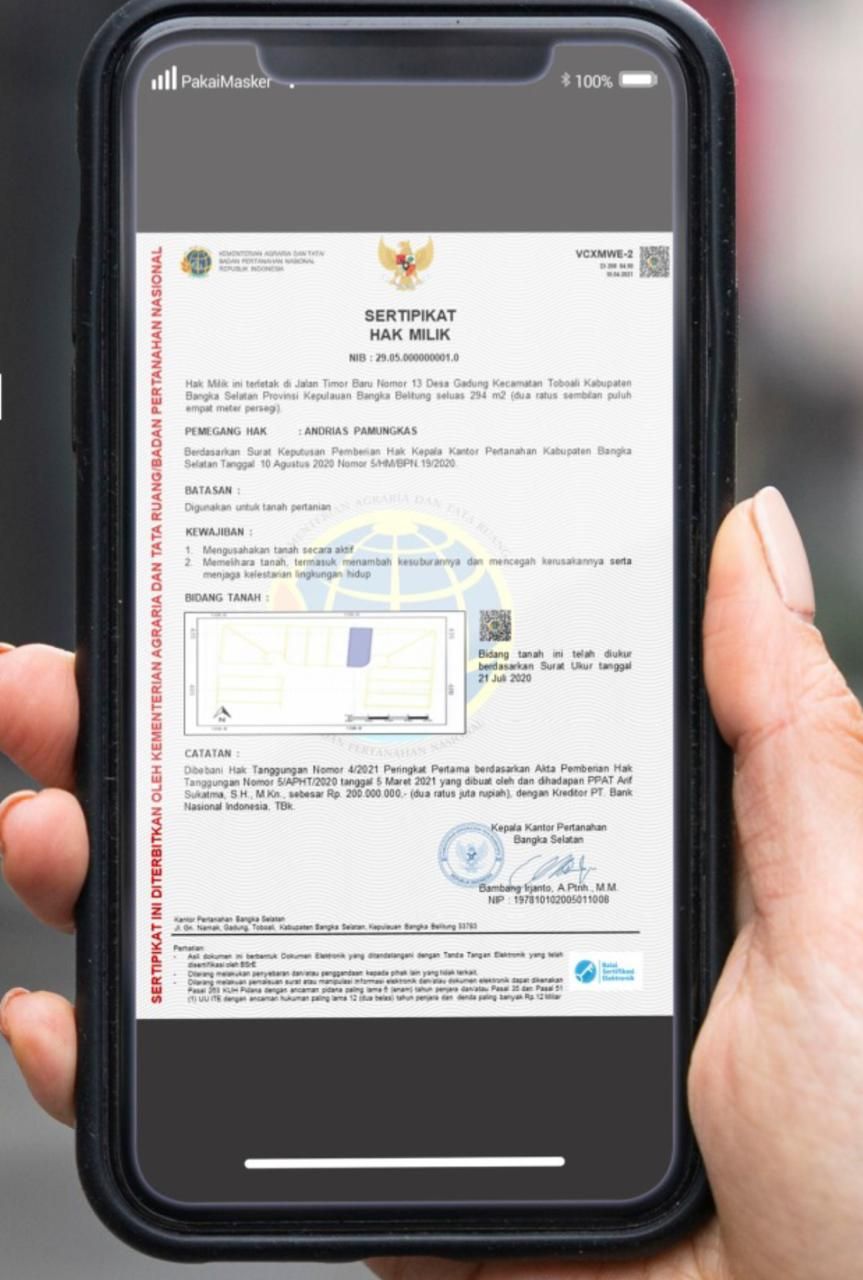 Sertifikat Tanah Elektronik (doc. BPN)