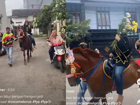 Aulia Dzultamulyana yang diarak keliling komplek usai wisuda