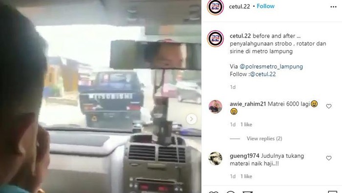 Viral pemobil pakai strobo ngaku anggota reskrim