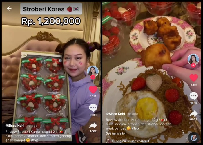 Beli Stroberi Korea Rp 1,2 Juta, Netizen Ini Bikin Indomie Stroberi!