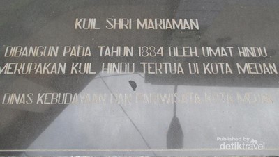 Kuil Shri Mariamman, Kuil Tertua di Kota Medan