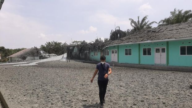 Lokasi semburan gas di Ponpes Al-Ikhsan Pekanbaru