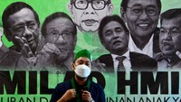 Pejabat Ketua Umum (Ketum) PB HMI Abdul Muis Amiruddin memberikan sambutan pada perayaan sykuruan Milad ke-74, di kantor sekretariat PB HMI, Jakarta, Jumat (5/2/2021). Foto: dok. HMI