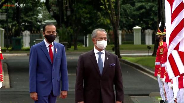 Presiden Jokowi bertemu PM Malaysia Muhyiddin Yassin di Istana Merdeka. (Foto: Tangkapan layar YouTube Setpres)