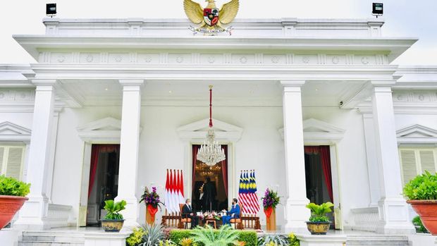 Presiden Jokowi Sambut Kunjungan Resmi PM Malaysia Muhyiddin Yassin di Istana Merdeka (Biro Pers Sekretariat Presiden/Laily Rachev)