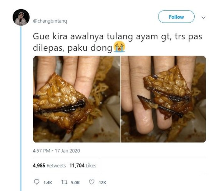 Apes! Sarapan Gorengan Ini Isinya Kecoa hingga Paku Tajam Apes! Sarapan Gorengan Ini Isinya Kecoa hingga Paku Tajam