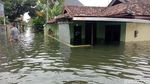 Banjir Berwarna Hitam di Kudus Belum Surut