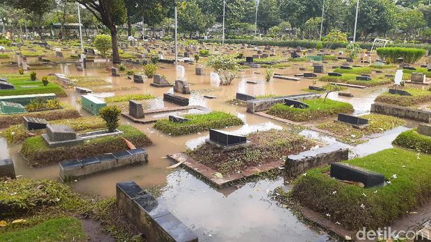 Banjir di TPU Karet Bivak