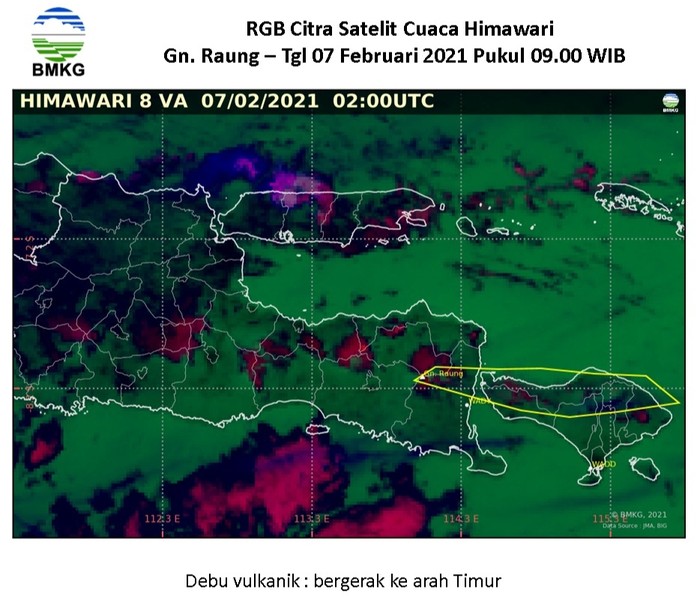 BMKG Banyuwangi Sebut Sebaran abu Gunung Raung Menyebar hingga ke Lombok NTB