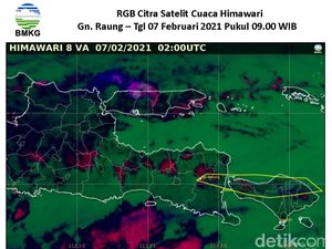 BMKG Banyuwangi Sebut Sebaran Abu Gunung Raung Menyebar hingga ke NTB