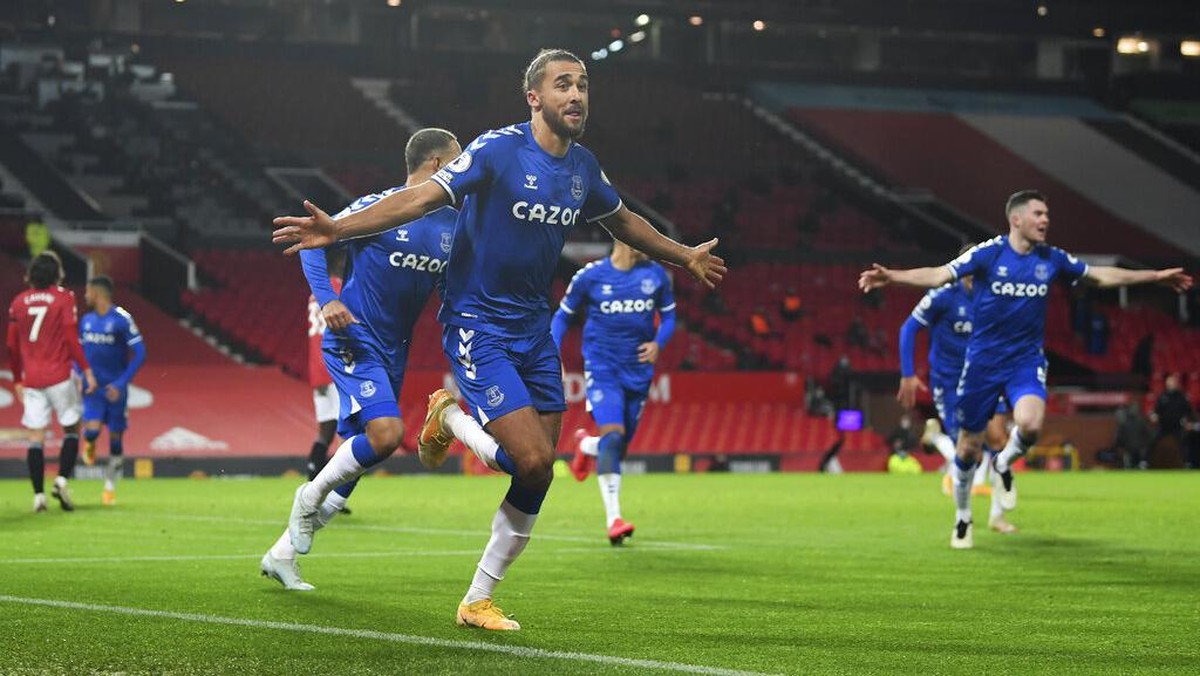 Dominic Calvert-Lewin membungkam Old Trafford (AP/Michael Regan)