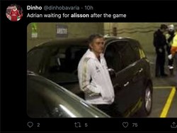 Performa buruk Alisson membuat Adrian mungkin siap-siap menggantikannya di tim inti Liverpool, seperti ilustrasi di atas. (Foto: Twitter @dinhobavaria)