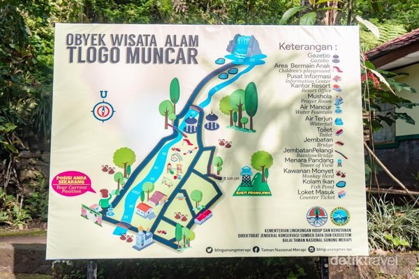 Peta destinasi wisata di TN Gunung Merapi