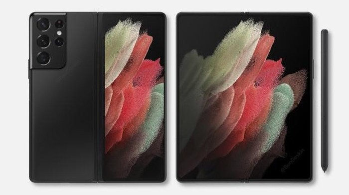 The Galaxy Z Fold 3 is rumored to look like this. (Source: Twitter)