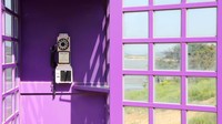 Hingga kotak teleponnya pun berwarna ungu. (Shinan County Office)