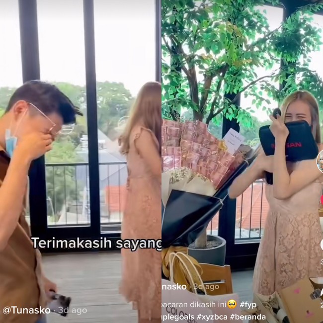 Wanita 24 tahun itu menceritakan hal yang terjadi di video TikToknya. Tunas mengungkapkan, pacarnya yang bernama Hadiyan sudah merencakan bersama temannya, untuk memberikan kejutan untuknya.