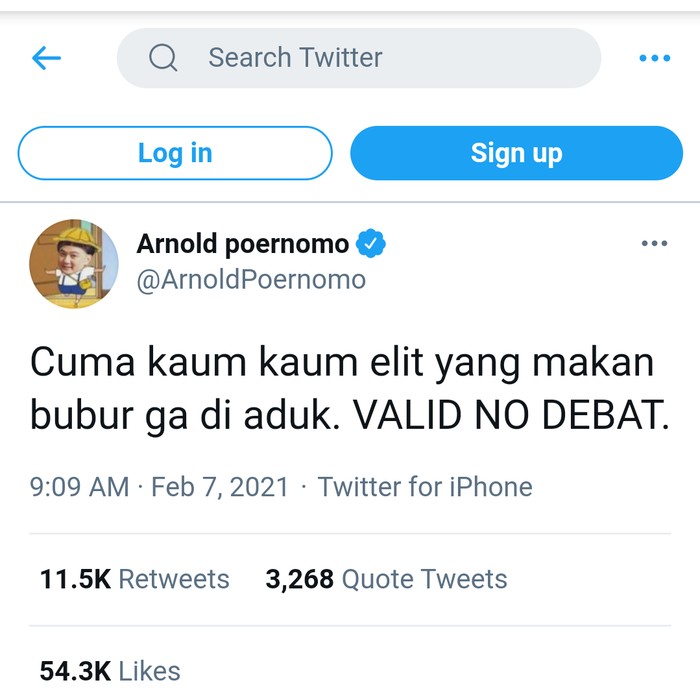 Valid No Debat! Chef Arnold Tegaskan Dirinya Tim Bubur Tak Diaduk