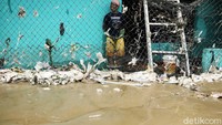 Warga tetap memilih bertahan meski banjir merendam permukiman itu sejak kemarin.