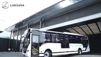 Pihak Laksana mengklaim jika bus ini memberikan karakter desain yang modern dan futuristik. Selain itu telah menggunakan rangka berbahan high strength stainless steel dan juga material composite yang ringan. Foto: Youtube Laksana Bus